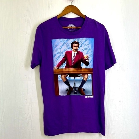 Paramount - Ron Burgundy No Pants Anchorman Graphic Short Sleeve T Shirt Large - Picture 7 of 11